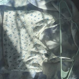 Floral White Lace Tank Top.